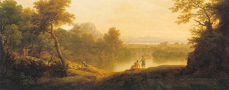 Lambert, George A Pastoral Landscape with Shepherds and their Flocks